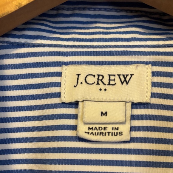 J. Crew woman Blue and White Striped Dress Shirt - Picture 3 of 3